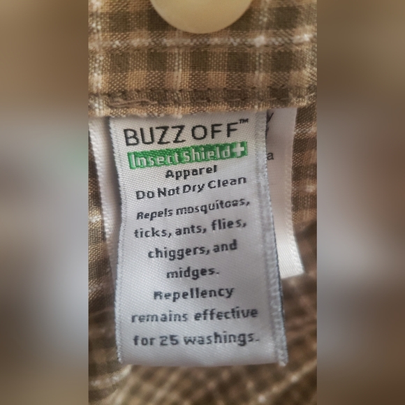 Buzz Off Casual Shacket Insect Repellent Men Large Adventure Seersucker - Picture 3 of 11